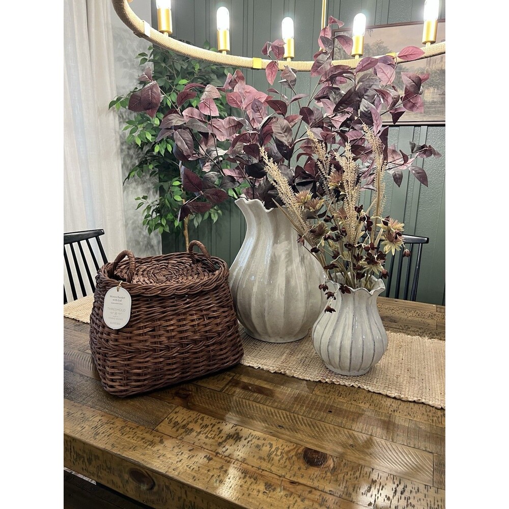 Square Rattan Basket Dark Brown - Threshold designed with Studio McGee NEW Viral
